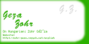 geza zohr business card